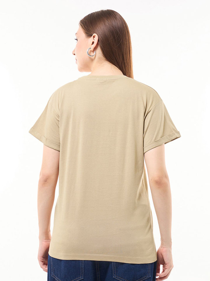 Bewakoof Women Graphic Printed Round Neck Pure Cotton Relaxed Fit T-shirt