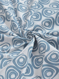 Myntra Elegant Homes Blue & White Geometric 300 TC Single Bedsheet with 1 Pillow Covers
