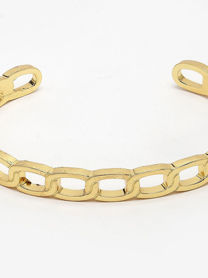 NVR Men Gold-Plated Cuff Bracelet