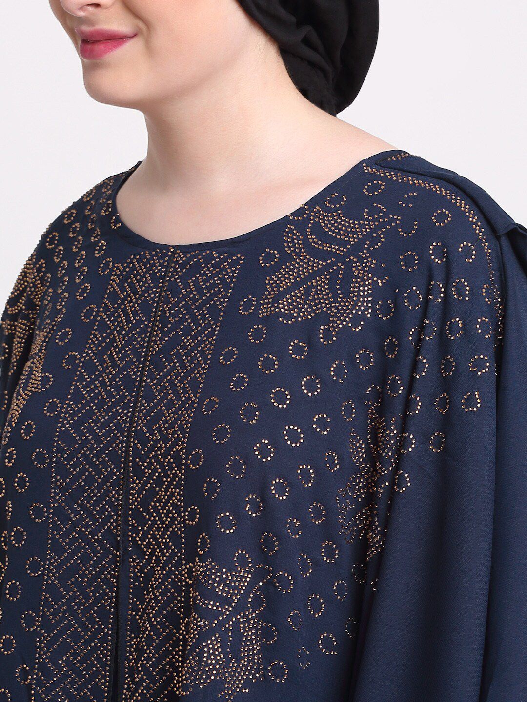 KLOTTHE Women Blue Embellished Burqas With Scarves
