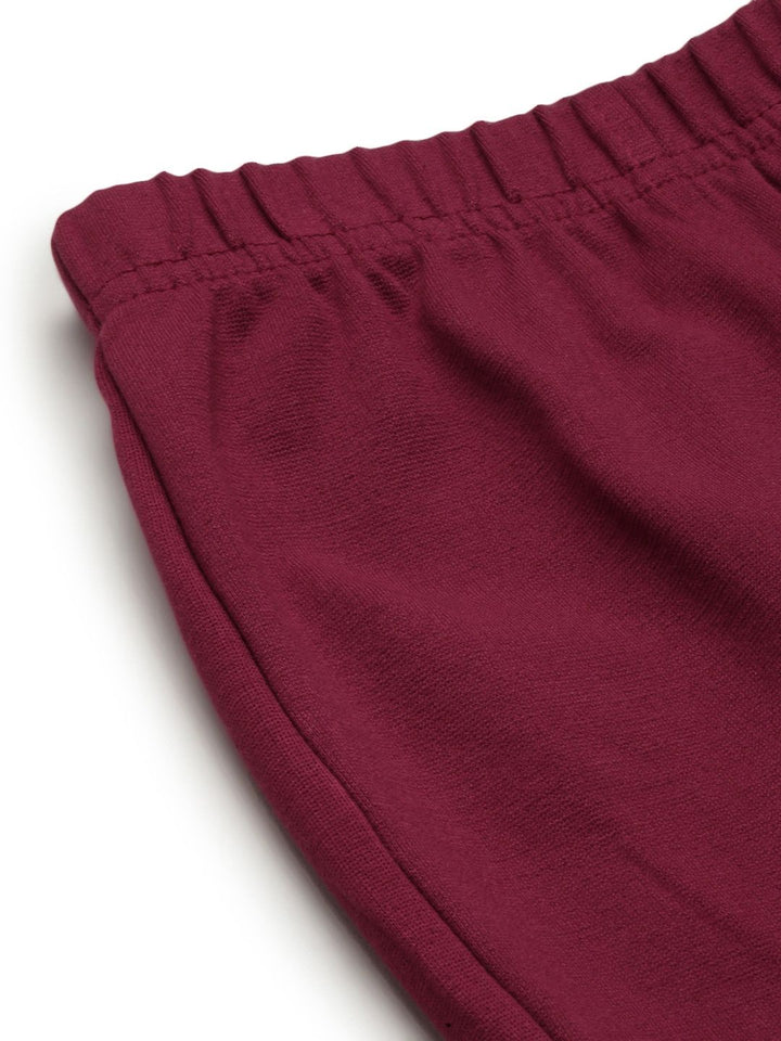 Global Desi Women Maroon Solid Tapered Fit Cigarette Trousers