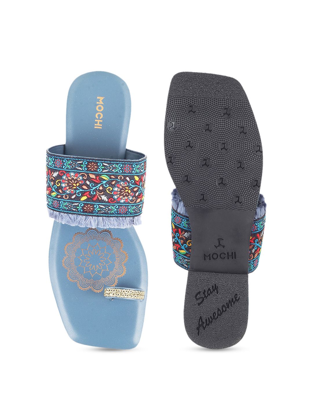 Mochi Embroidered One Toe Flats