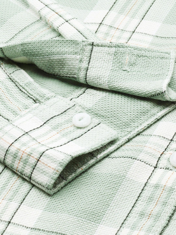 SPYKAR Pure Cotton Slim Fit Tartan Checks Opaque Casual Shirt