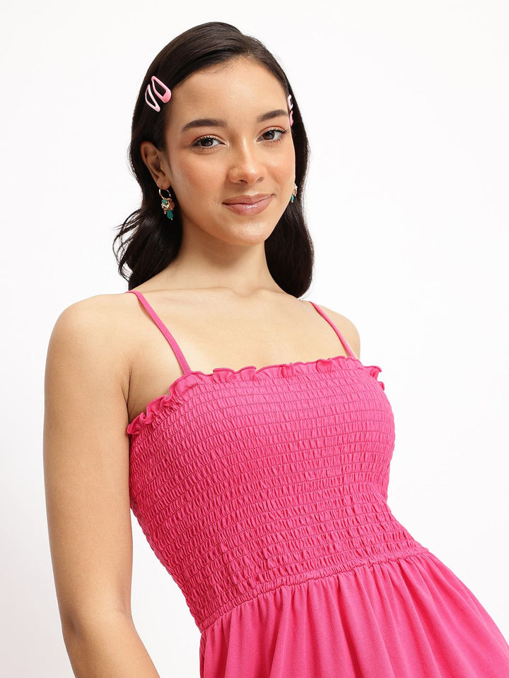 DressBerry Girly Glamorama Smocked A-Line Dress
