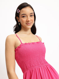 DressBerry Girly Glamorama Smocked A-Line Dress