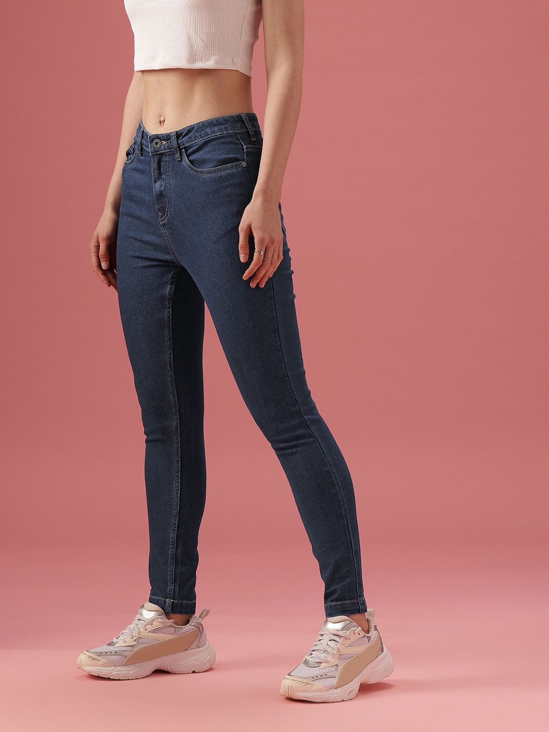 DressBerry Women Skinny Fit High-Rise Light Fade Stretchable Jeans