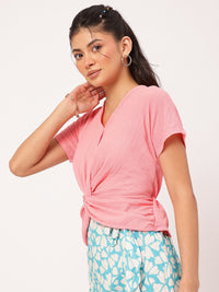 DressBerry Cute & Cuddly Twisted Cinched Waist Top
