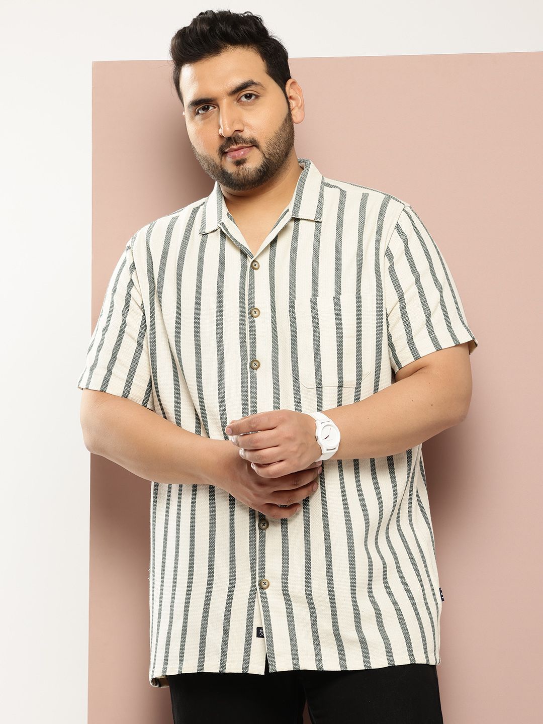 Thomas Scott Men Premium Opaque Striped Casual Shirt