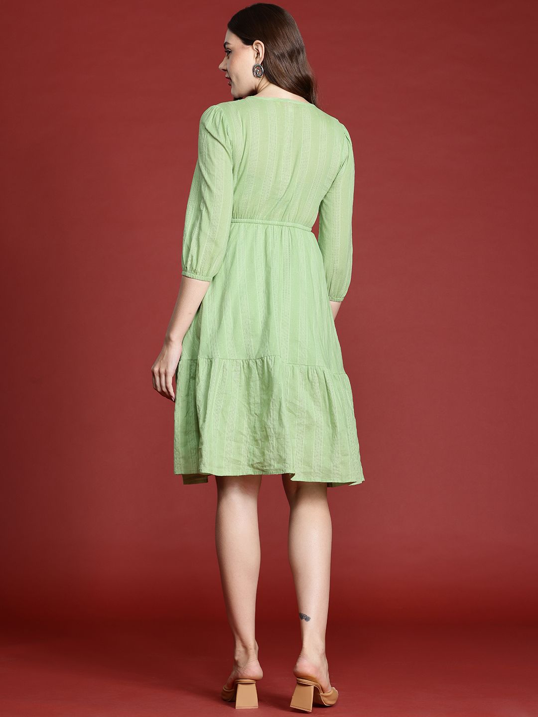 all about you Pure Cotton Schiffli A-Line Dress