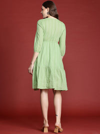 all about you Pure Cotton Schiffli A-Line Dress