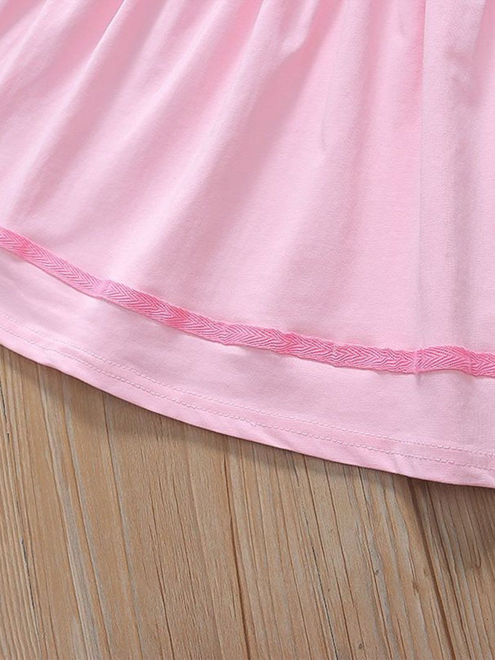 YK Girls Cotton Round Neck Fit & Flare Dress