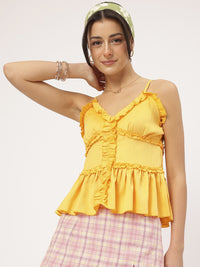 DressBerry Ruffle Fantasy Crinkled Strappy Top