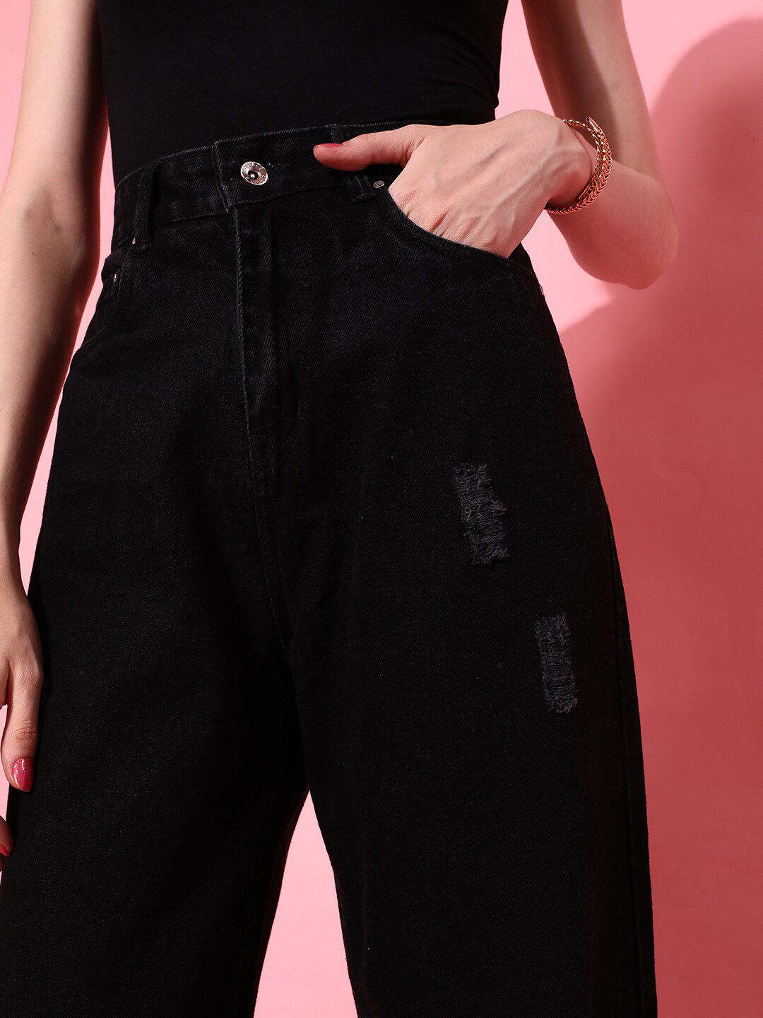 STREET 9 Women Black Flared Fit Cropped Jeans