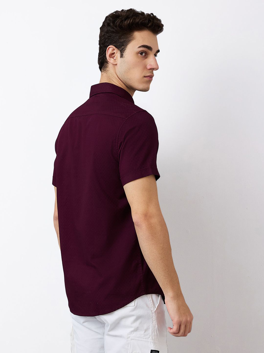 SPYKAR Men Spread Collar Solid Cotton Casual Shirt