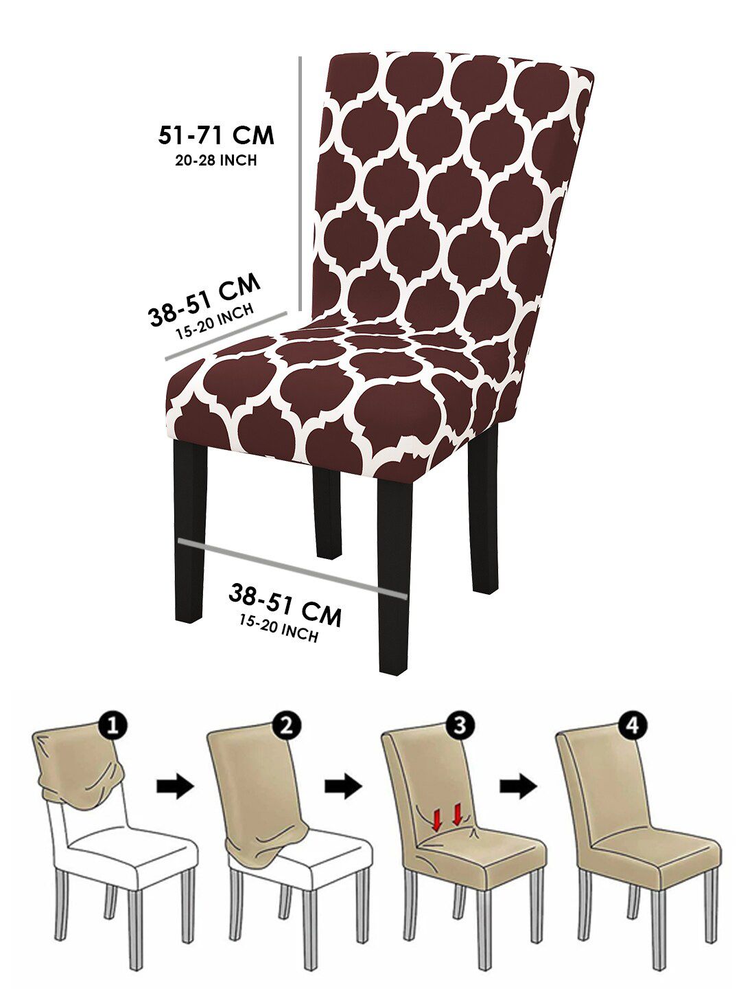 Story@home Maroon Printed Chair Cover
