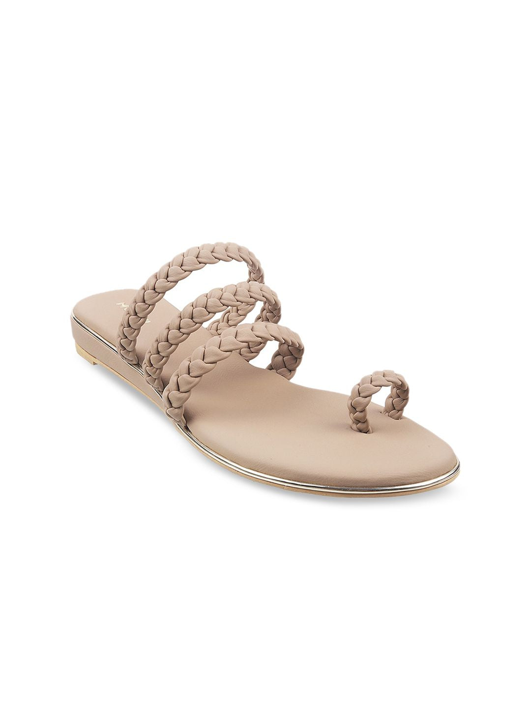 Mochi Women Braided One Toe Flats