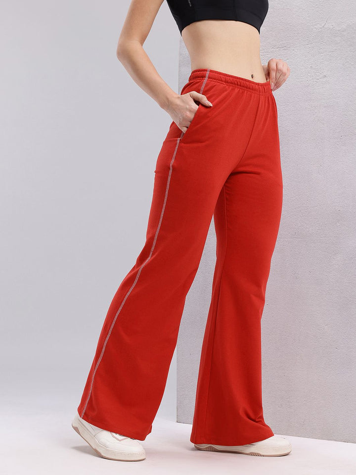 HRX by Hrithik Roshan Women Contrast Stitch Lifestyle Track Pants