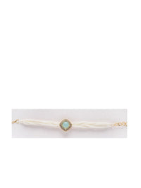 PANASH Set Of 2 Gold-Plated Stone-Studded & Beaded Rakhis With Roli Chawal