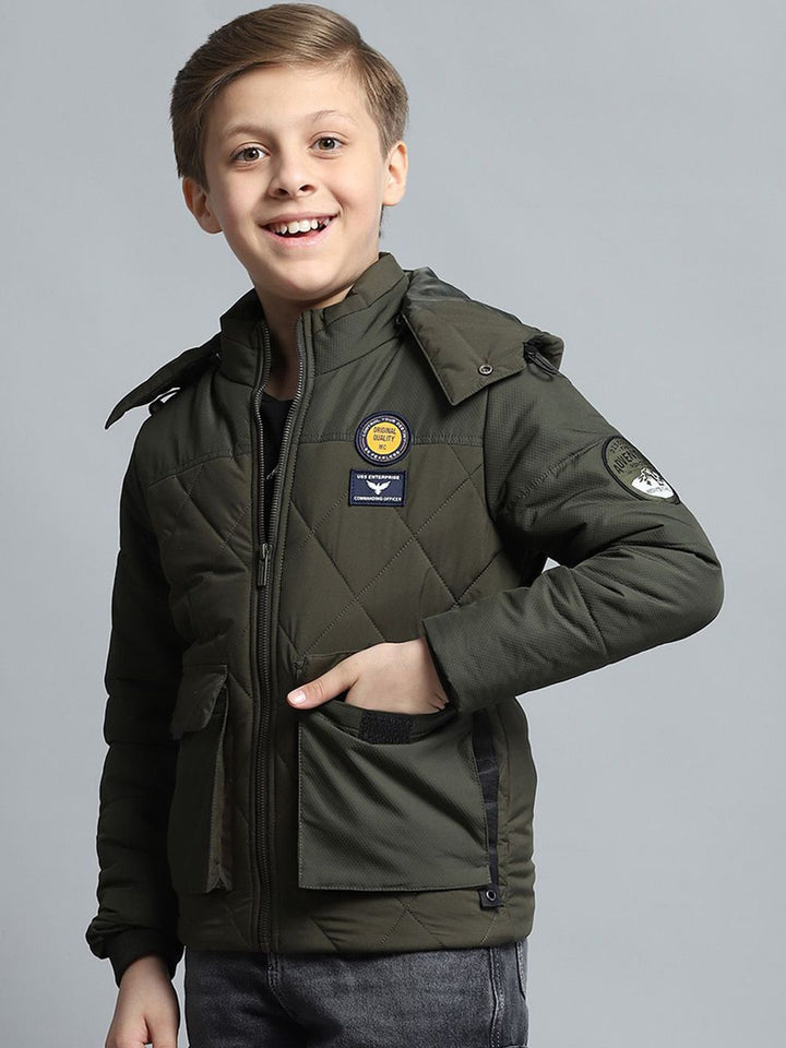 Monte Carlo Boys Hooded Solid Casual Lightweight Padded Jacket