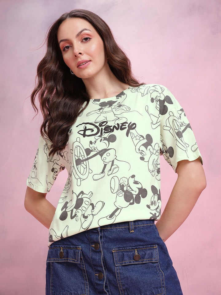 DressBerry Mickey Mouse Print Relaxed Pure Cotton T-shirt