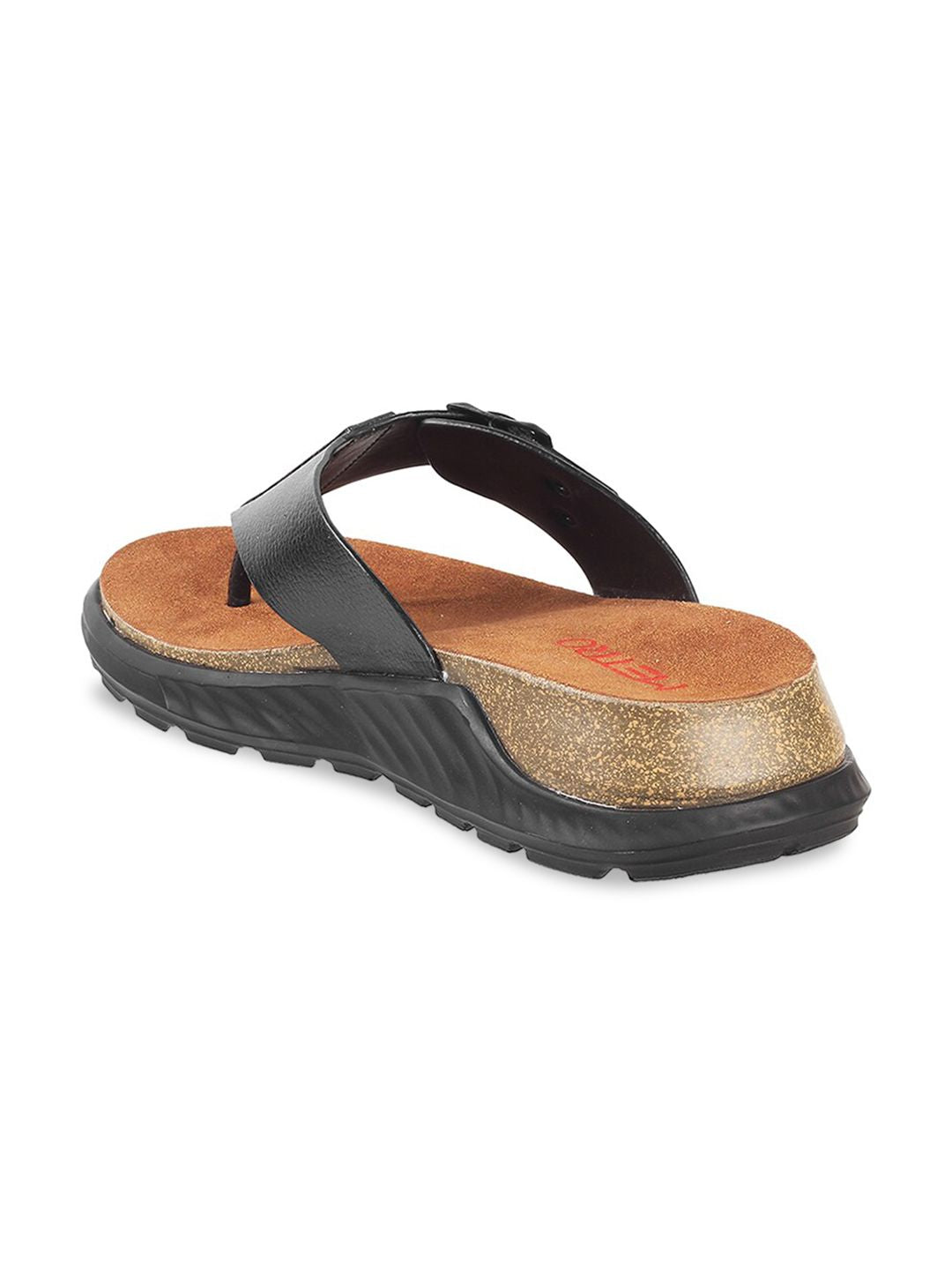 Metro Men Open Toe Comfort Sandals With Buckles