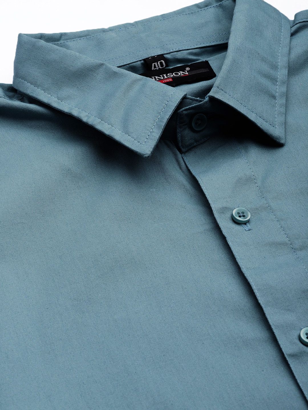 DENNISON Men Blue Pure Cotton Smart Slim Fit Solid Formal Shirt
