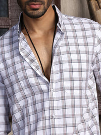Thomas Scott Standard Slim Fit Tartan Checks Pure Cotton Casual Shirt