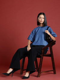 all about you Flared Tiered Sleeves Chambray Top