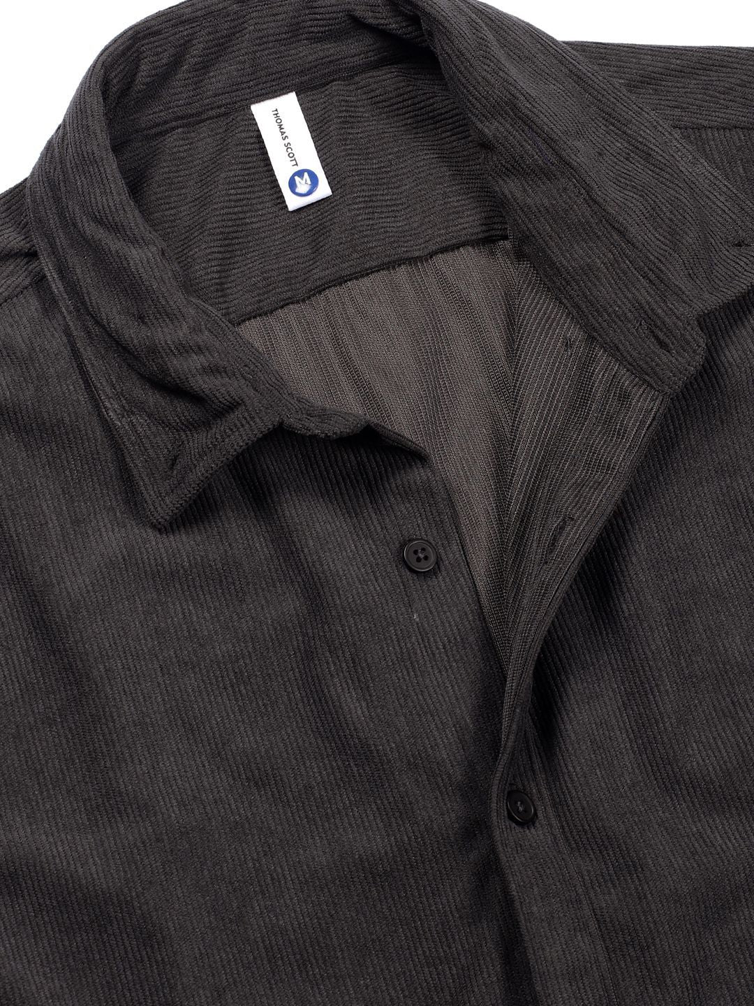 Thomas Scott Men Premium Button-Down Collar Corduroy Cotton Casual Shirt