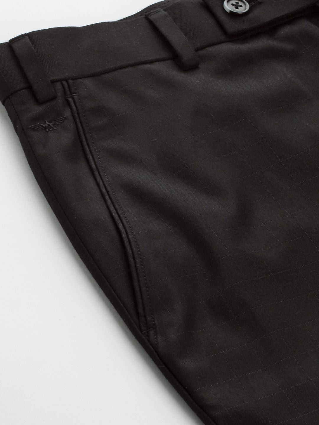 Park Avenue Men Mid-Rise Checked Smart Trousers