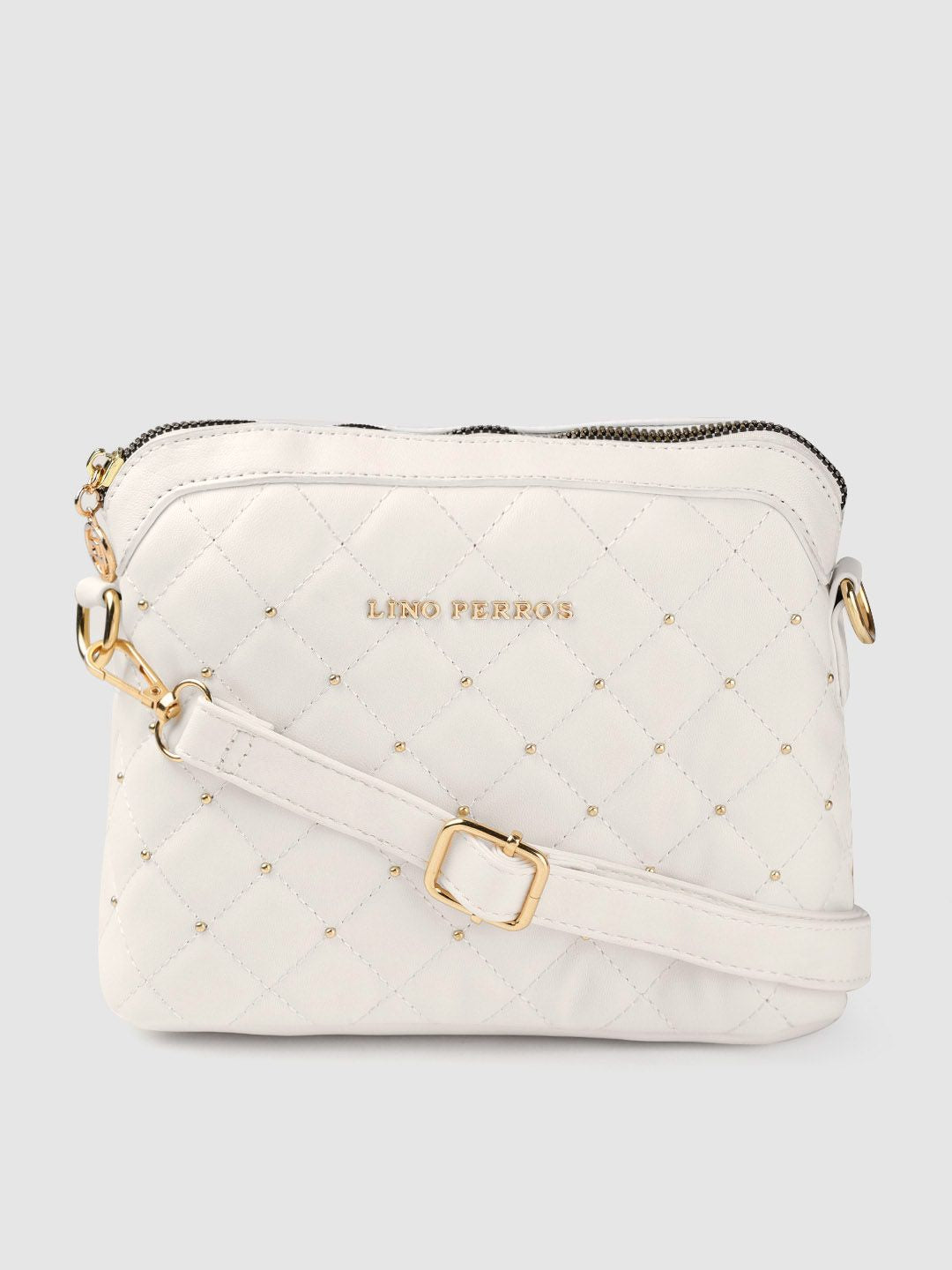 Lino Perros Women White Quilted Sling Bag