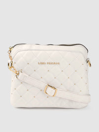 Lino Perros Women White Quilted Sling Bag