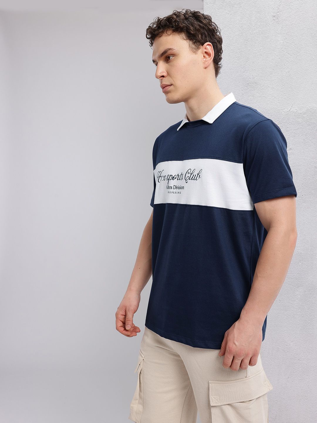 HRX by Hrithik Roshan Men Printed Striped Polo Collar T-shirt