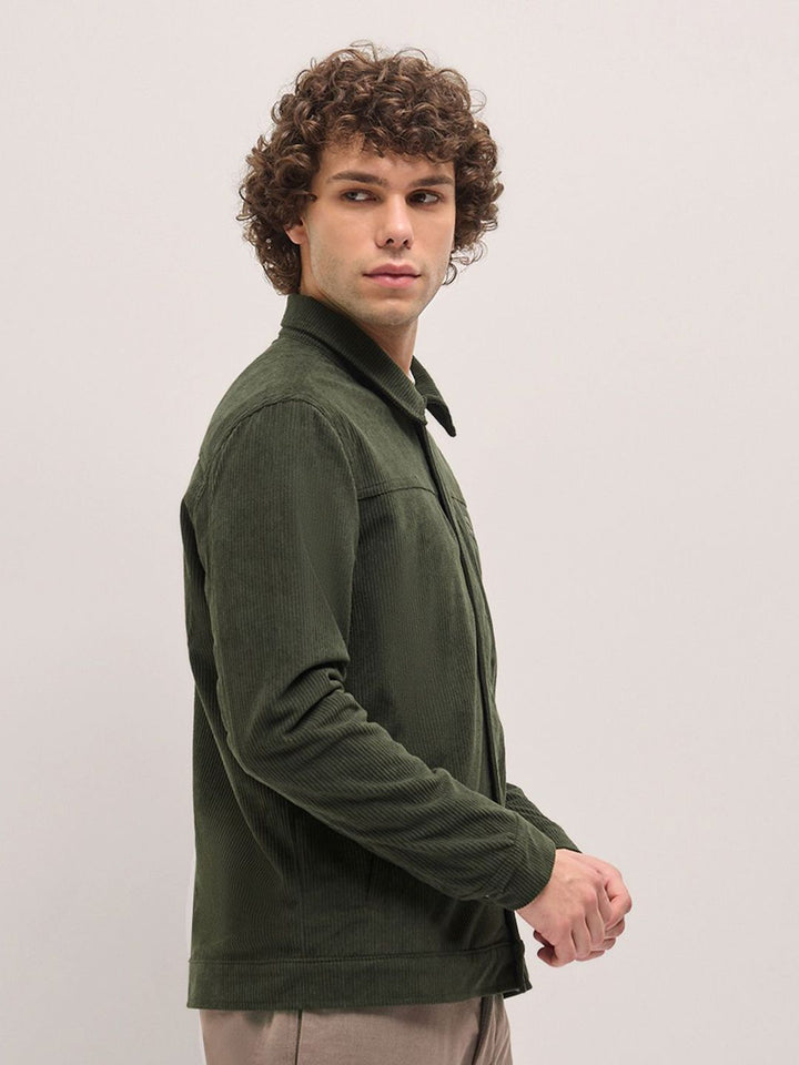 THE BEAR HOUSE Men Striped Lightweight Outdoor Open Front Jacket