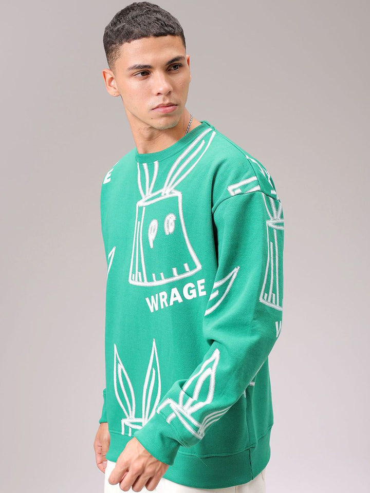 The Indian Garage Co Men Printed Round Neck Long Sleeves Pullover Sweatshirt