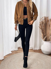DressBerry Women Stand Collar Solid Casual Tailored Jacket
