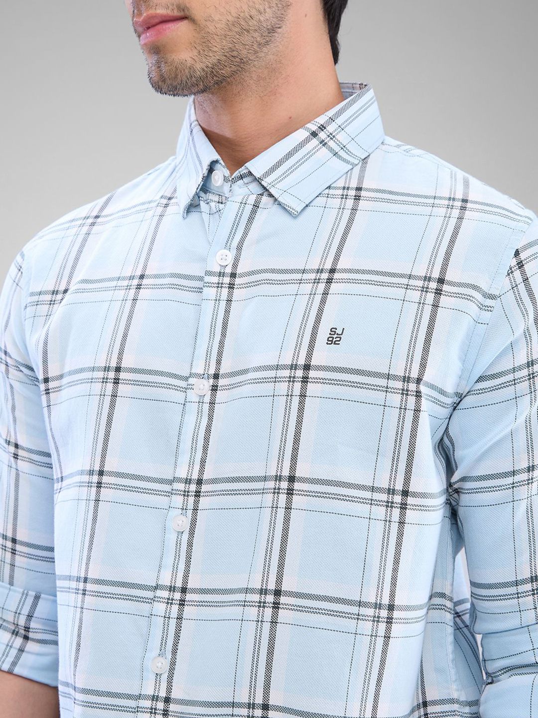 SPYKAR Men Tartan Checks Spread Collar Slim Fit Casual Shirt