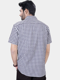 VASTRADO Classic Gingham Checked Lapel Collar Drop-Shoulder Sleeves Oversized Casual Shirt