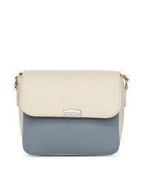 Lino Perros Blue & Off-White Colourblocked Handheld Bag