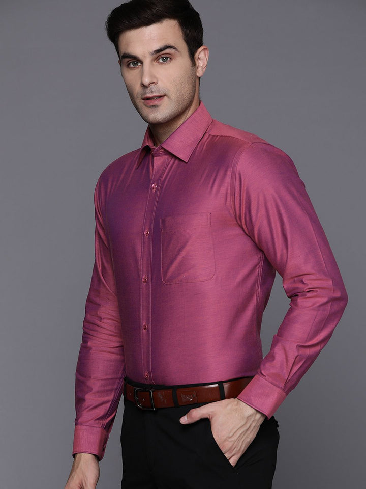 Raymond Men Pink Slim Fit Opaque Formal Shirt