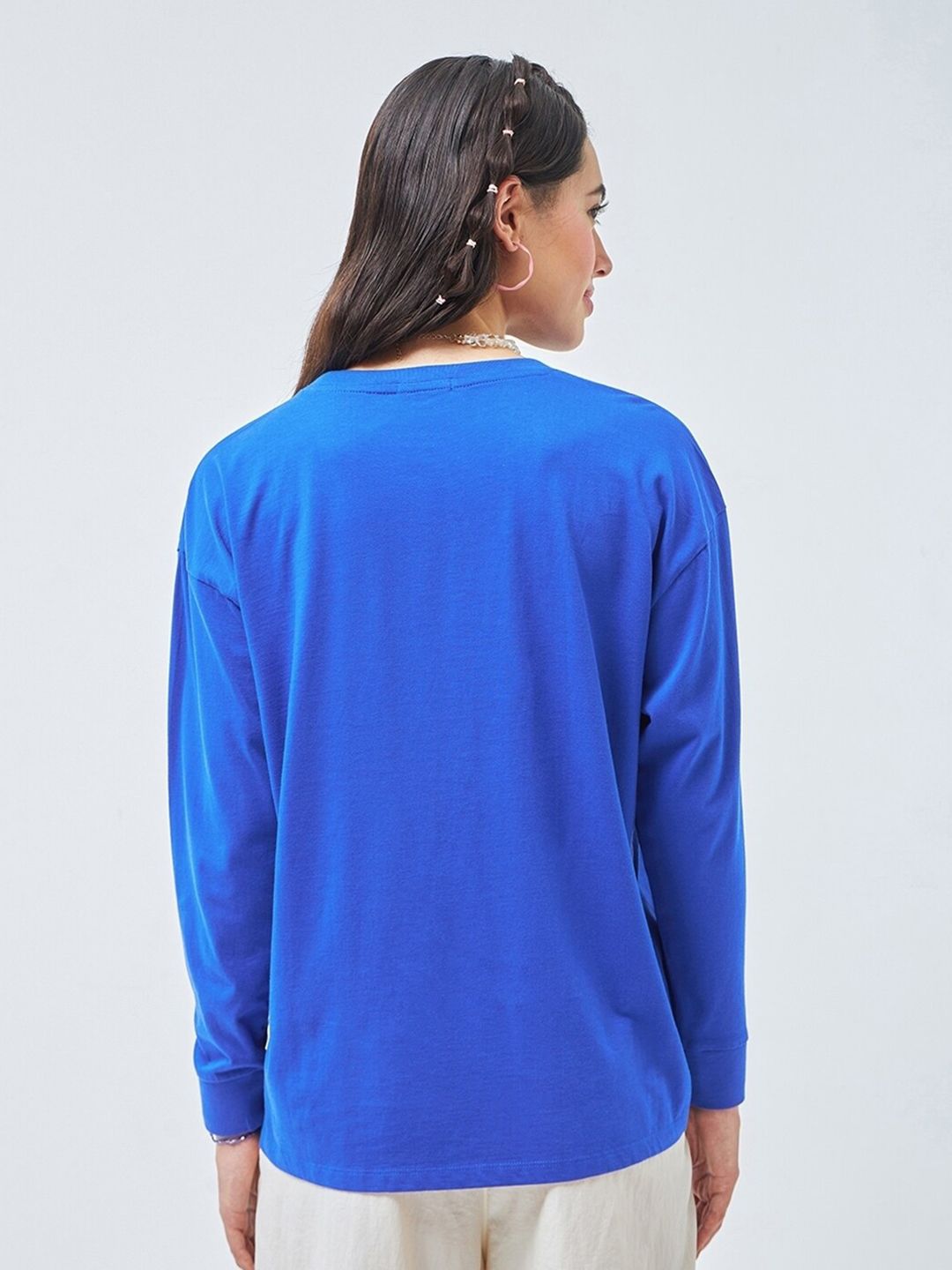 Bewakoof Tropical Vibes Printed Drop-Shoulder Sleeves Oversized Pure Cotton T-shirt