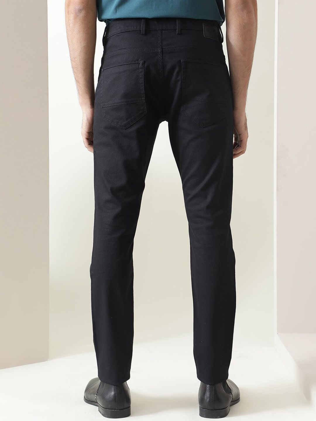 RARE RABBIT Men Poke Mid Rise Cotton Slim Fit Trouser
