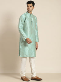 SOJANYA Men Woven Design Kurta with Churidar with Nehru Jacket