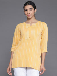 Libas Woven Design Roll-Up Sleeves Kurti