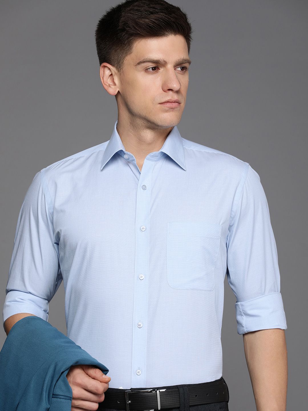 Raymond Self Design Slim Fit Pure Cotton Formal Shirt