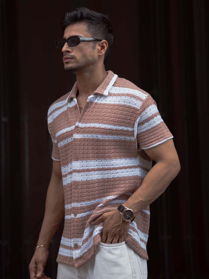 Powerlook Men Striped Spread Collar India Slim Casual Shirt