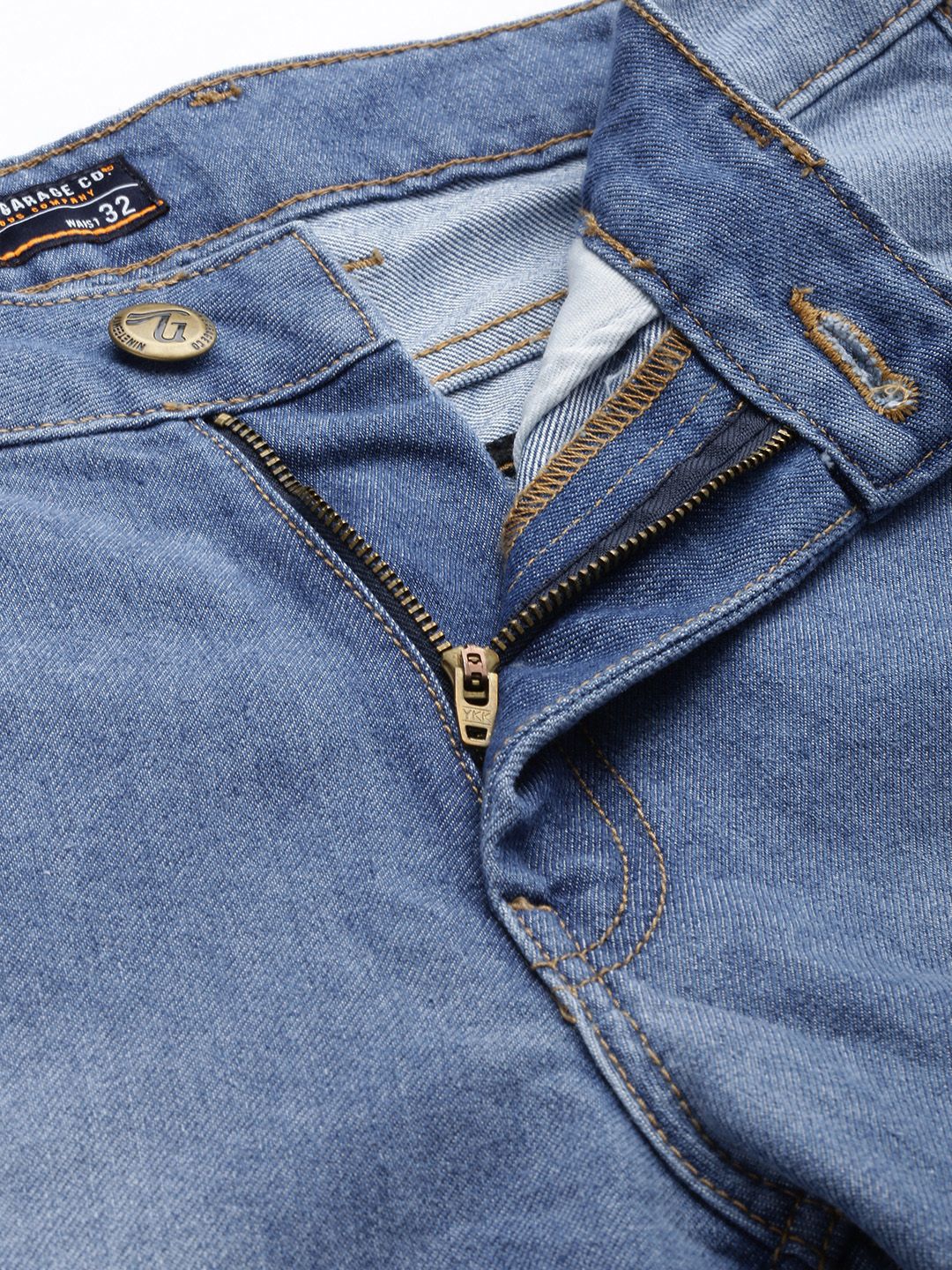 The Indian Garage Co Men Relaxed Fit Heavy Fade Stretchable Jeans
