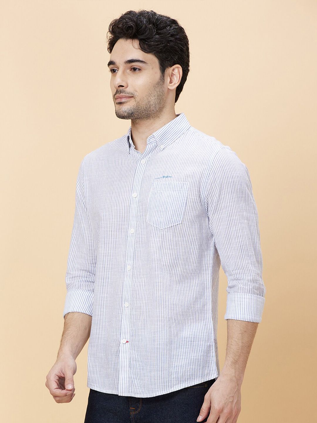 Being Human Slim Fit Micro Checks Casual Shirt