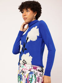 DressBerry Pure Acrylic Floral Design Pullover