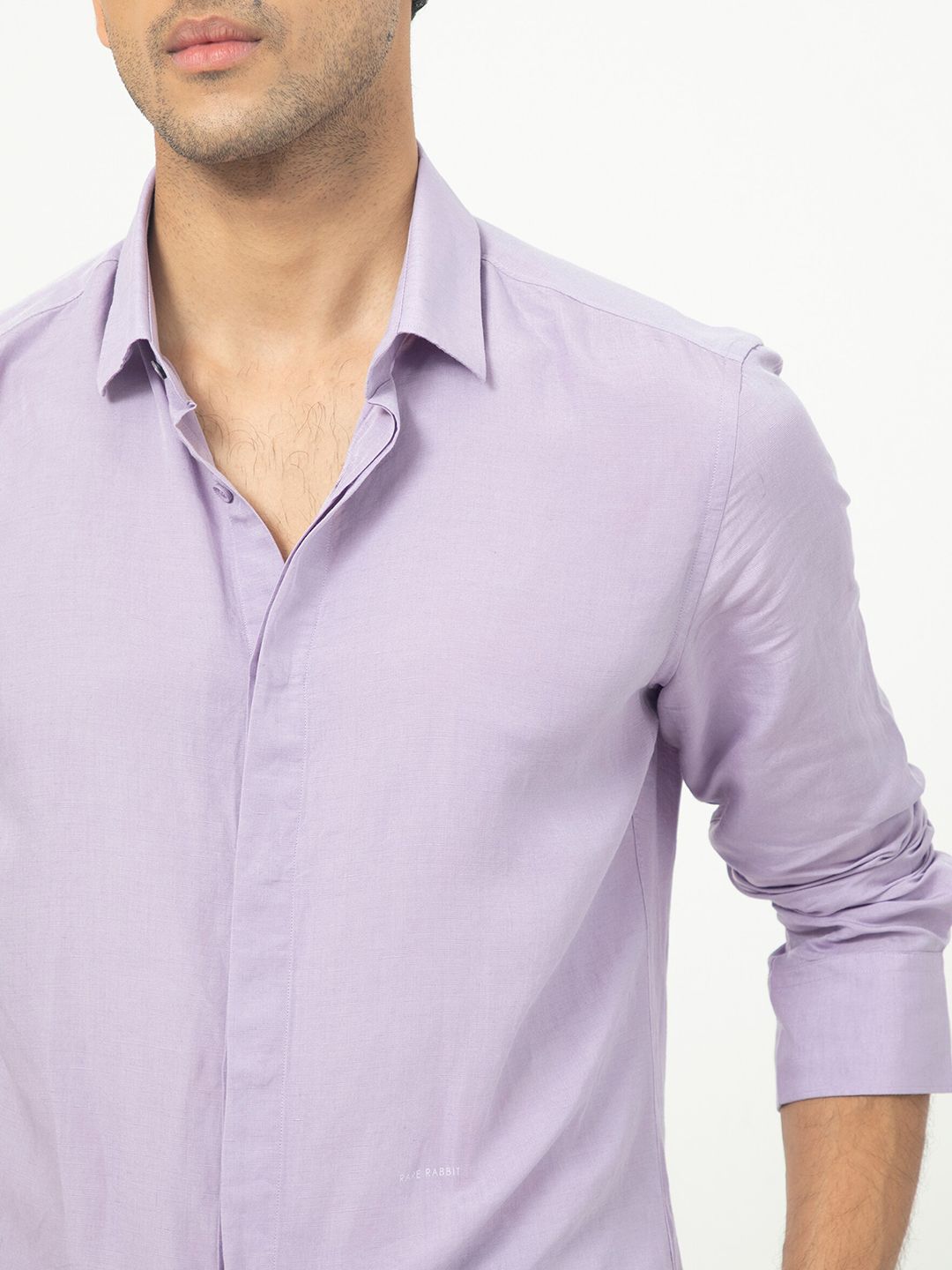 RARE RABBIT Men Throner Regular Fit Spread Collar Shirt